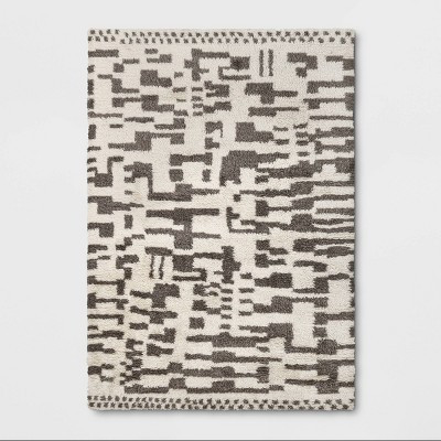 Jutland Geo Moroccan Hand Tufted Shag Area Rug Gray - Project 62™ | Target
