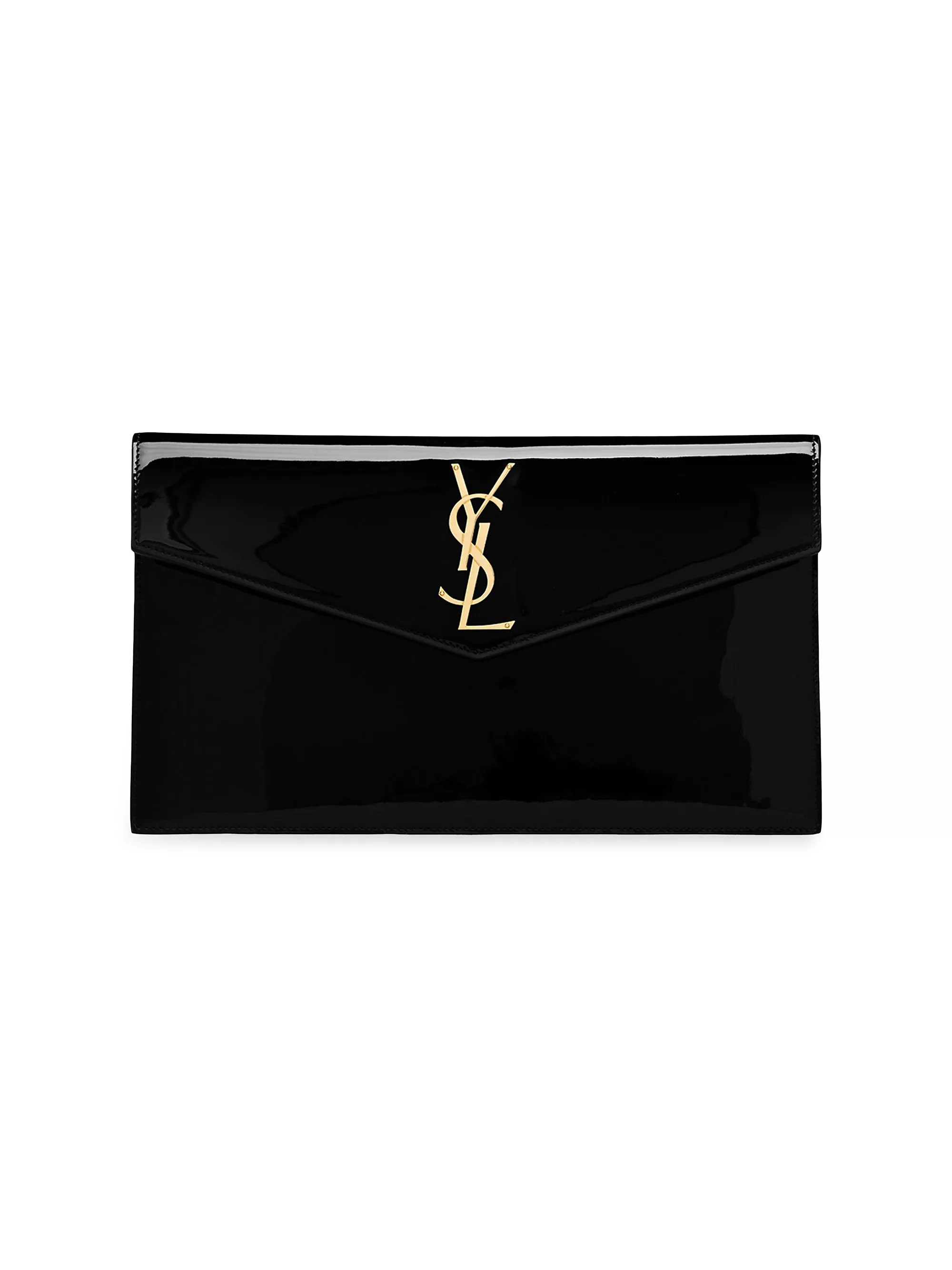 Saint Laurent Uptown Pouch in Patent Leather | Saks Fifth Avenue | Saks Fifth Avenue
