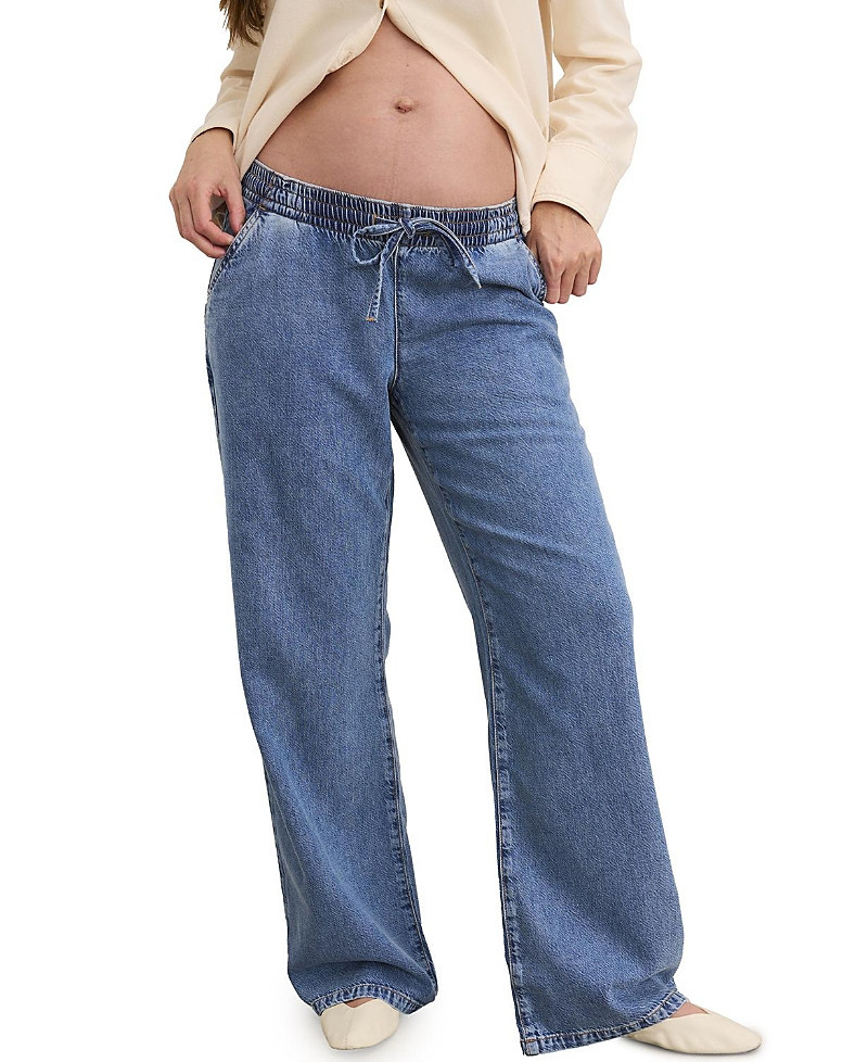Hatch Collection The Drapey Denim Wide Leg Maternity Pant in Vintage Dream Blue | Bloomingdale's (US)