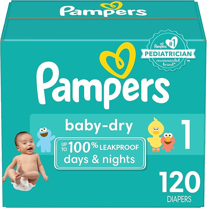 Pampers Baby Dry Diapers Size 1, 120 count - Disposable Diapers | Amazon (US)