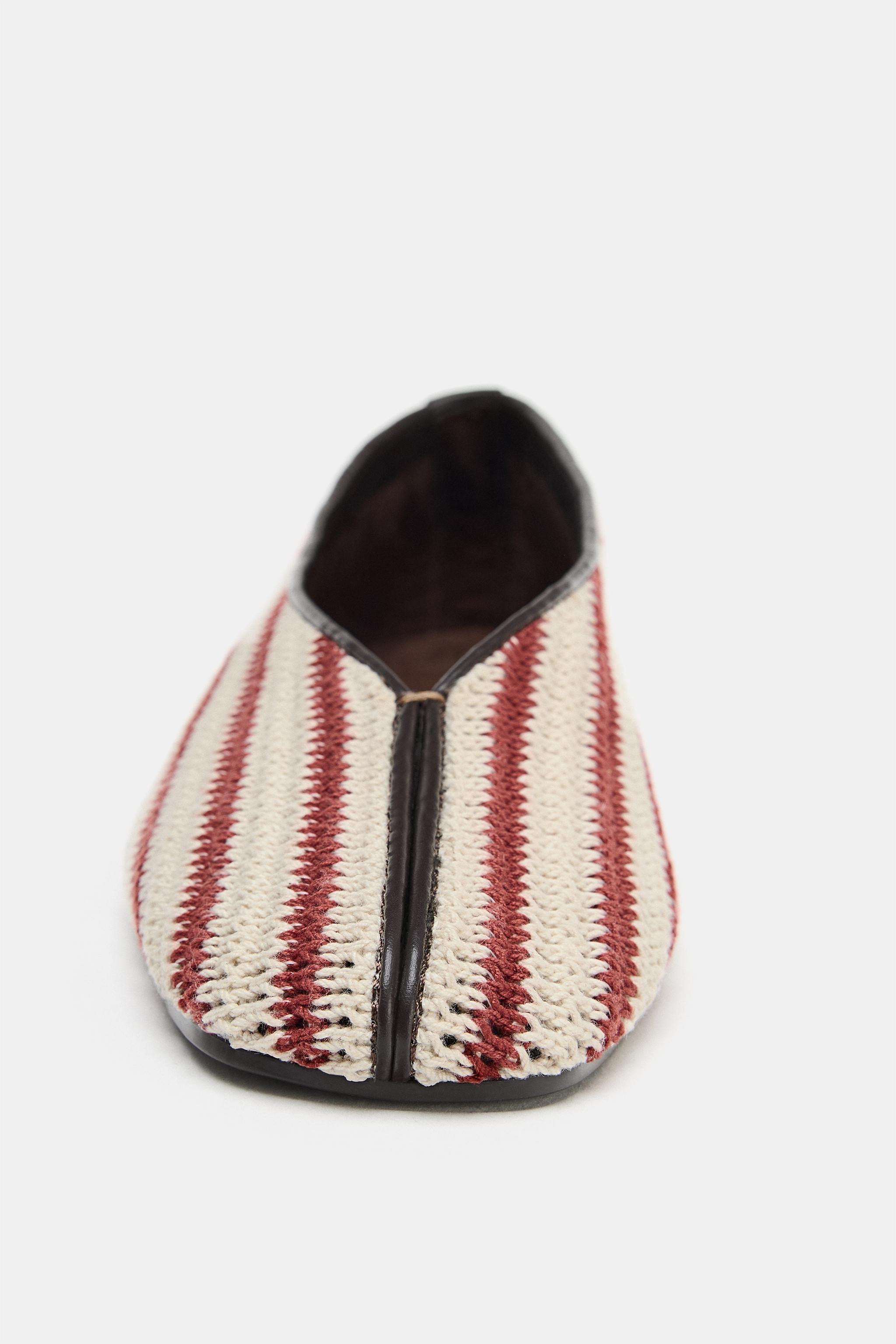 STRIPED BALLET FLATS | Zara US