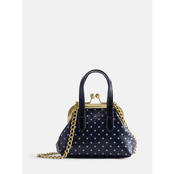 Free Assembly Women's Mini Kiss Lock Handbag Charm, Polka Dot | Walmart (US)