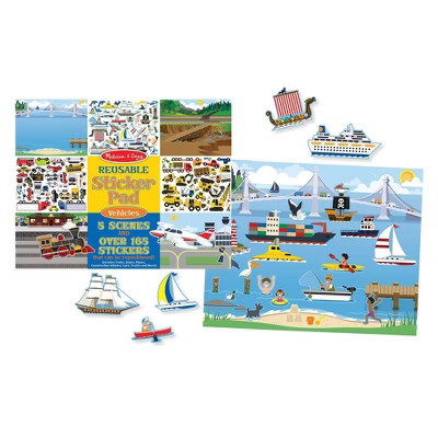 Melissa & Doug Reusable Vehicles Sticker Pad - 165+ Reusable Stickers | Target