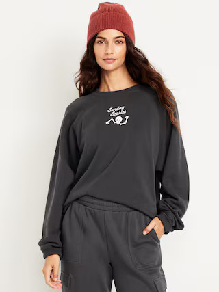 SoComfy Oversized Graphic Raglan Sweatshirt | Old Navy (US)