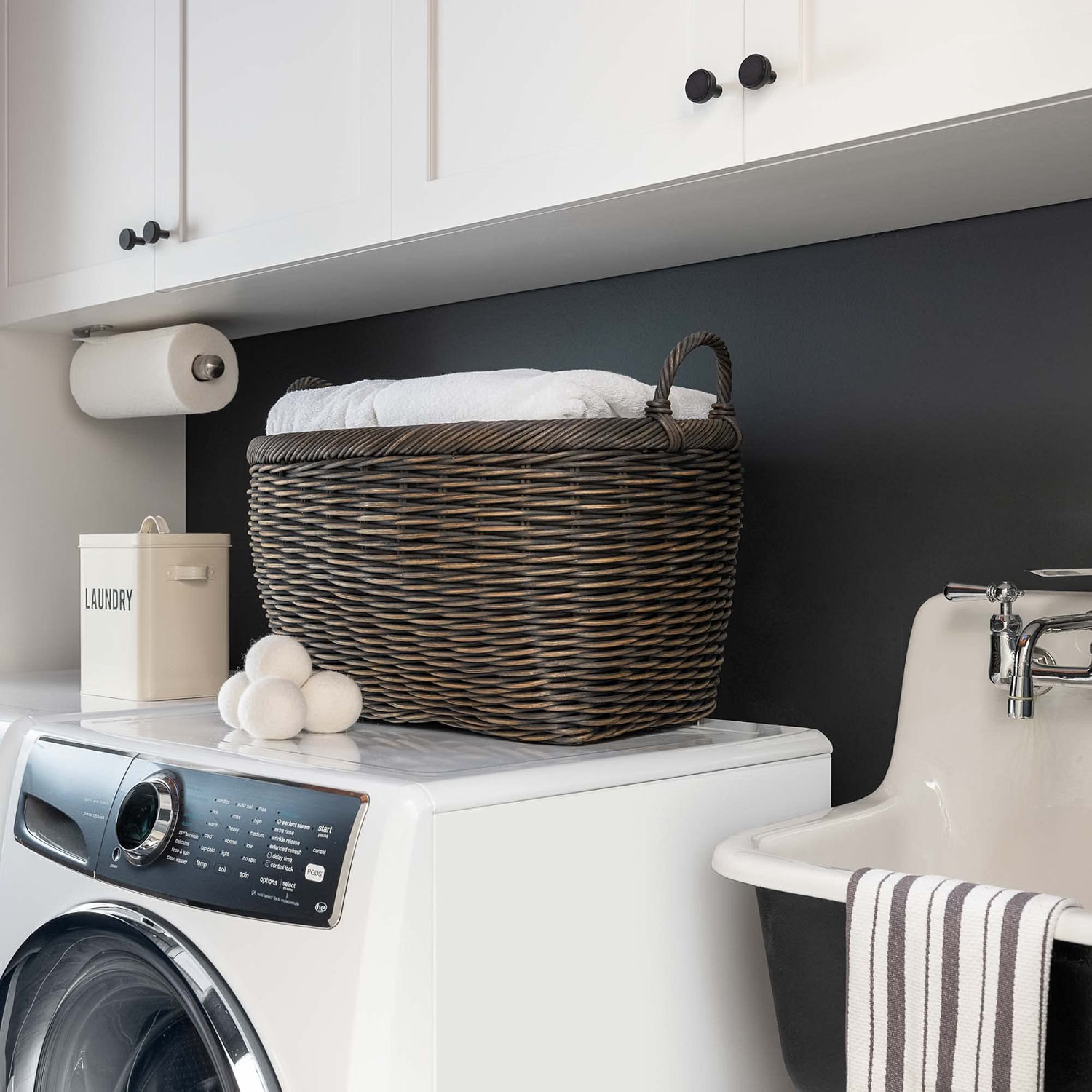 The Basket Lady Oval Wicker Laundry Basket, Walnut Brown | Amazon (US)