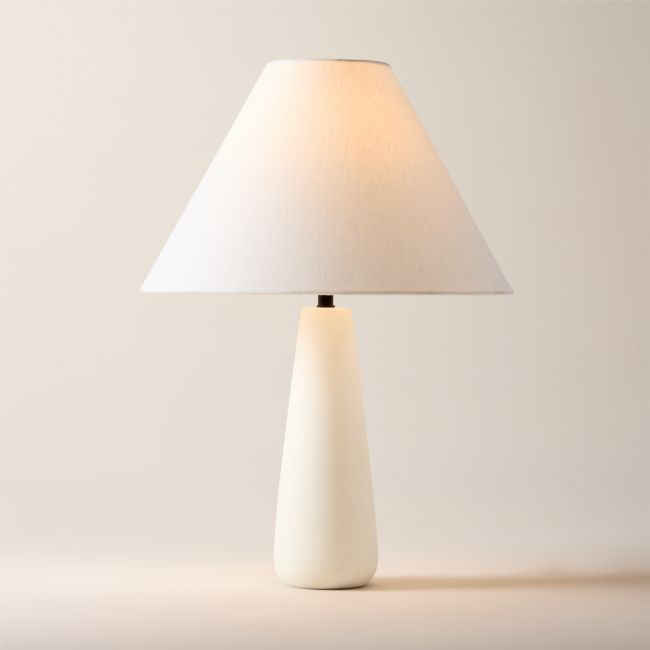 Polar White Cement Table Lamp | CB2