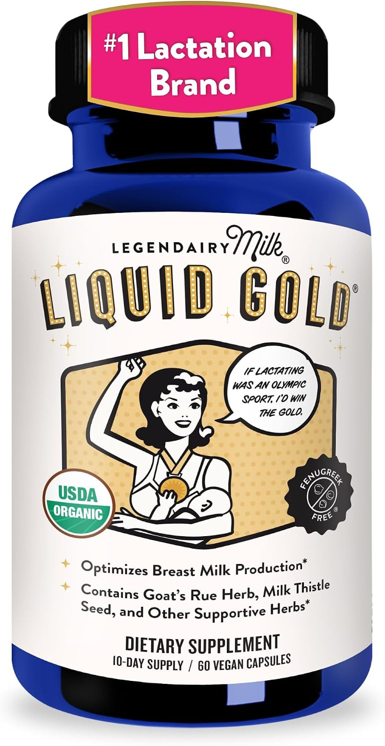 Legendairy Milk Liquid Gold Lactation Supplement, Organic Goat's Rue Lactation Support with Milk Thistle, Shatavari, Fennel, Alfalfa and Anise, Breastfeeding Supplements, 60 Vegan Capsules | Amazon (US)