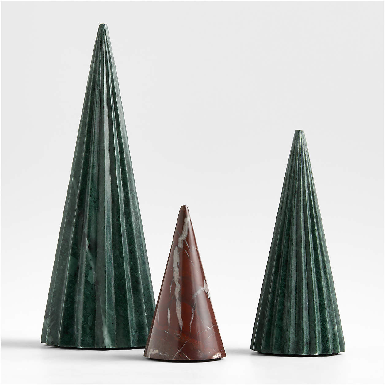 Red Solid Marble Holiday Tree Small 5" + Reviews | Crate & Barrel | Crate & Barrel