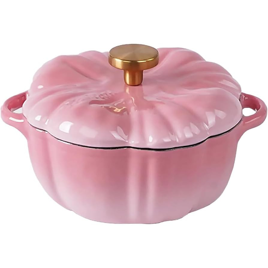 Pumpkin Shaped Dutch Oven Pot, Enameled Cast Iron Dutch Oven with Lid Non-Stick Stew Pot Crock Po... | Amazon (US)