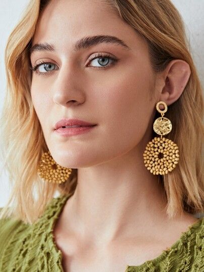 MOTF PREMIUM 14K GOLD PLATED BEADED DROP EARRINGS | SHEIN