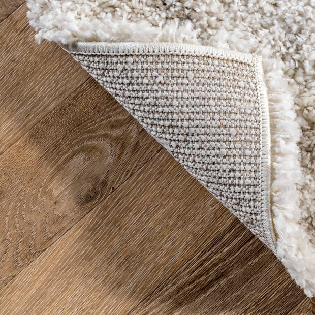 Natural Soft Trellis Shag 6' 7" x 9' Area Rug | Rugs USA