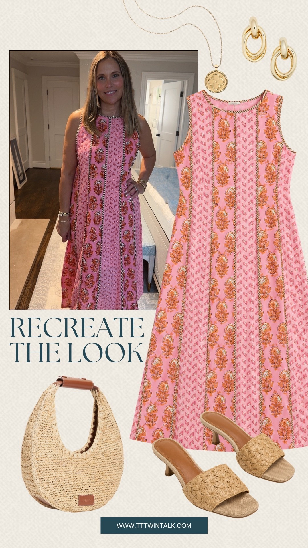 We love the pattern on this dress from social threads, and it is also very flattering! This is an easy dress to throw on for a lunch, or showers! We kept the accessories simple by just adding gold and raffia!

#LTKOver40 #LTKSeasonal #LTKMidsize