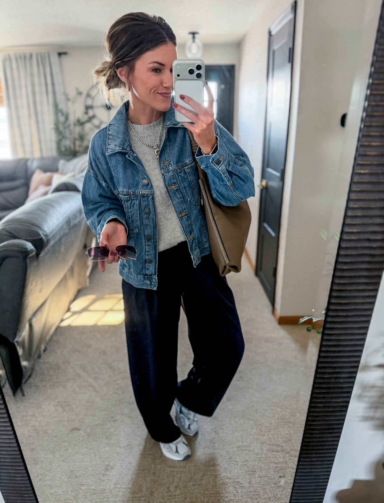 I didn’t need a new denim jacket, but yet I bought one. This is the perfect mix of a denim shirt and jacket. So soft, not stiff and structured. Wearing medium in all pieces  

#LTKootd #LTKmomlife #LTKSeasonal