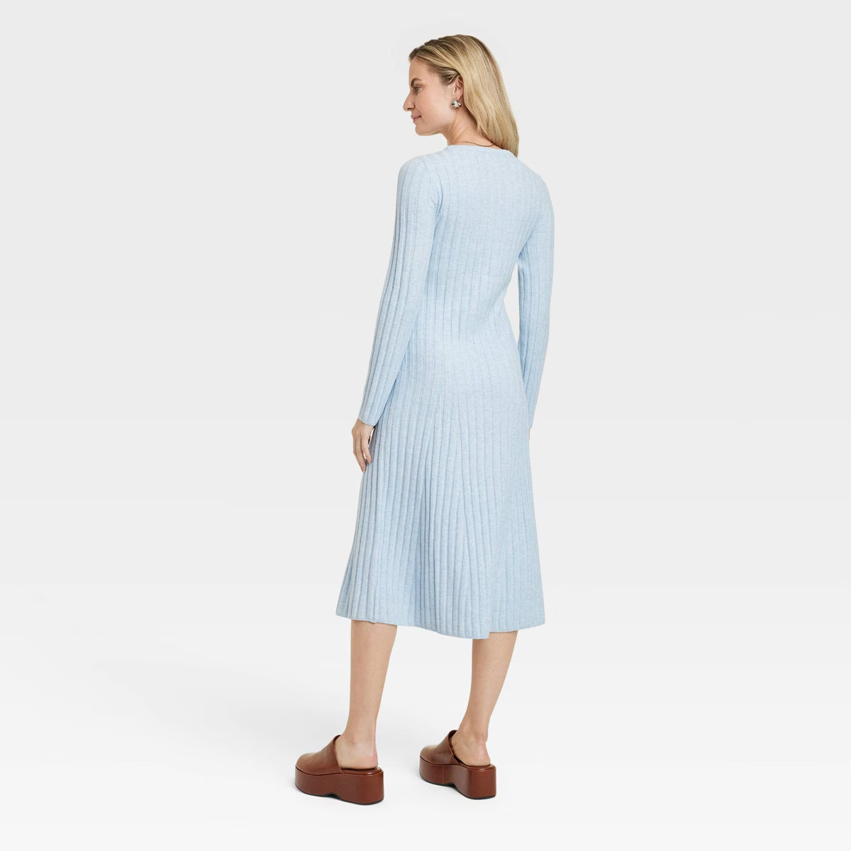 Women's Long Sleeve Midi Ribbed Sweater Dress - A New Day™ | Target