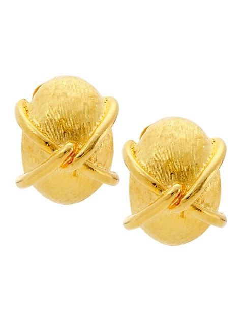 Kenneth Jay Lane X Button 22K Gold-Plated Earrings | Saks Fifth Avenue