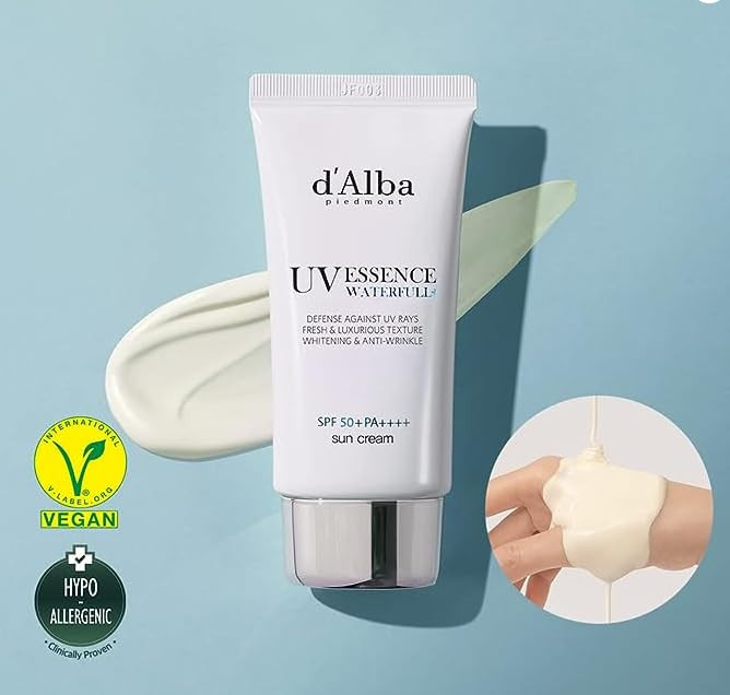 d'Alba Piedmont [ORIGINAL] UV Essence Sunscreen for Face SPF 50+ Face Moisturizer Korean Ultra Vi... | Amazon (US)