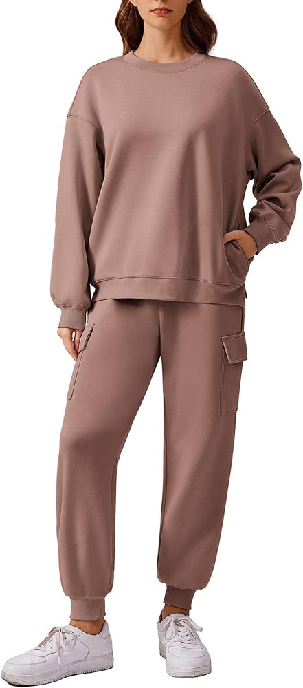 PINSPARK Two Piece Sets for Women Sweatsuit Drawstring Cargo Jogger Sets with 4 Pockets 2024 Airp... | Amazon (US)