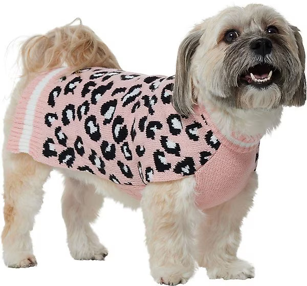 Frisco Leopard Print Dog & Cat Sweater | Chewy.com