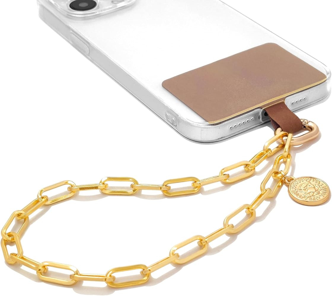 Phone Charm Gold Metal Chain Wrist Strap Chain | Amazon (US)