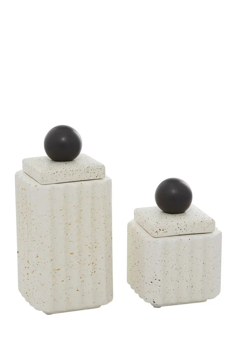 GINGER BIRCH STUDIO White Ceramic Contemporary Decorative Jar - Set of 2 | Nordstromrack | Nordstrom Rack