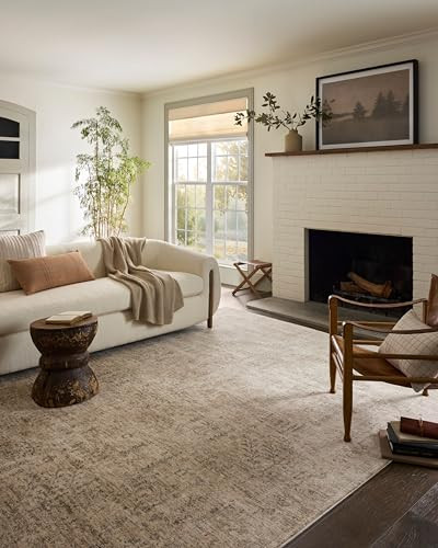 Loloi Magnolia Home by Joanna Gaines Junie Collection JUE-02 Oatmeal/Smoke 9'-6" x 9'-6", .38" Pile Height, Round Area Rug | Amazon (US)