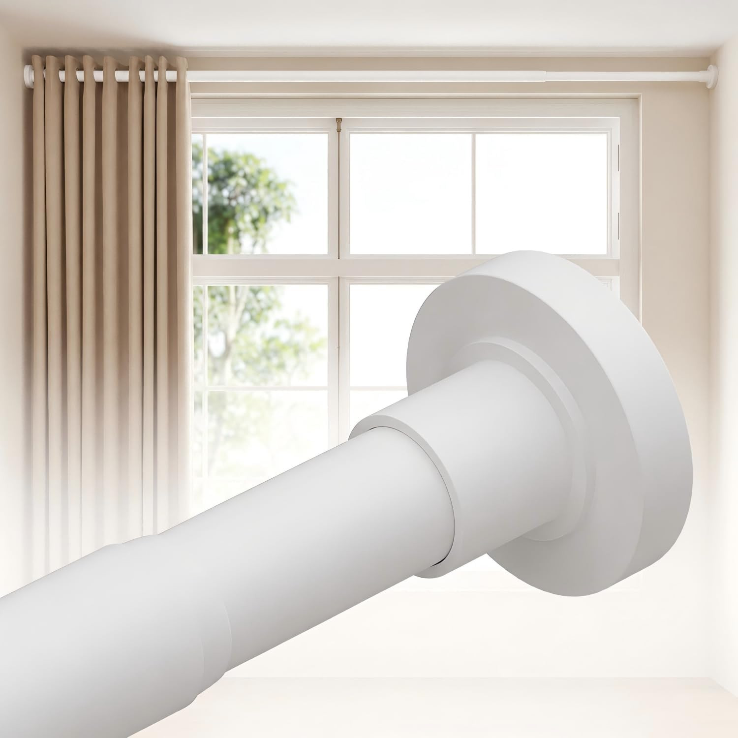 ALLZONE Heavy Duty Tension Curtain Rod, 66-120 In, Curtain Rods No Drilling | Amazon (US)