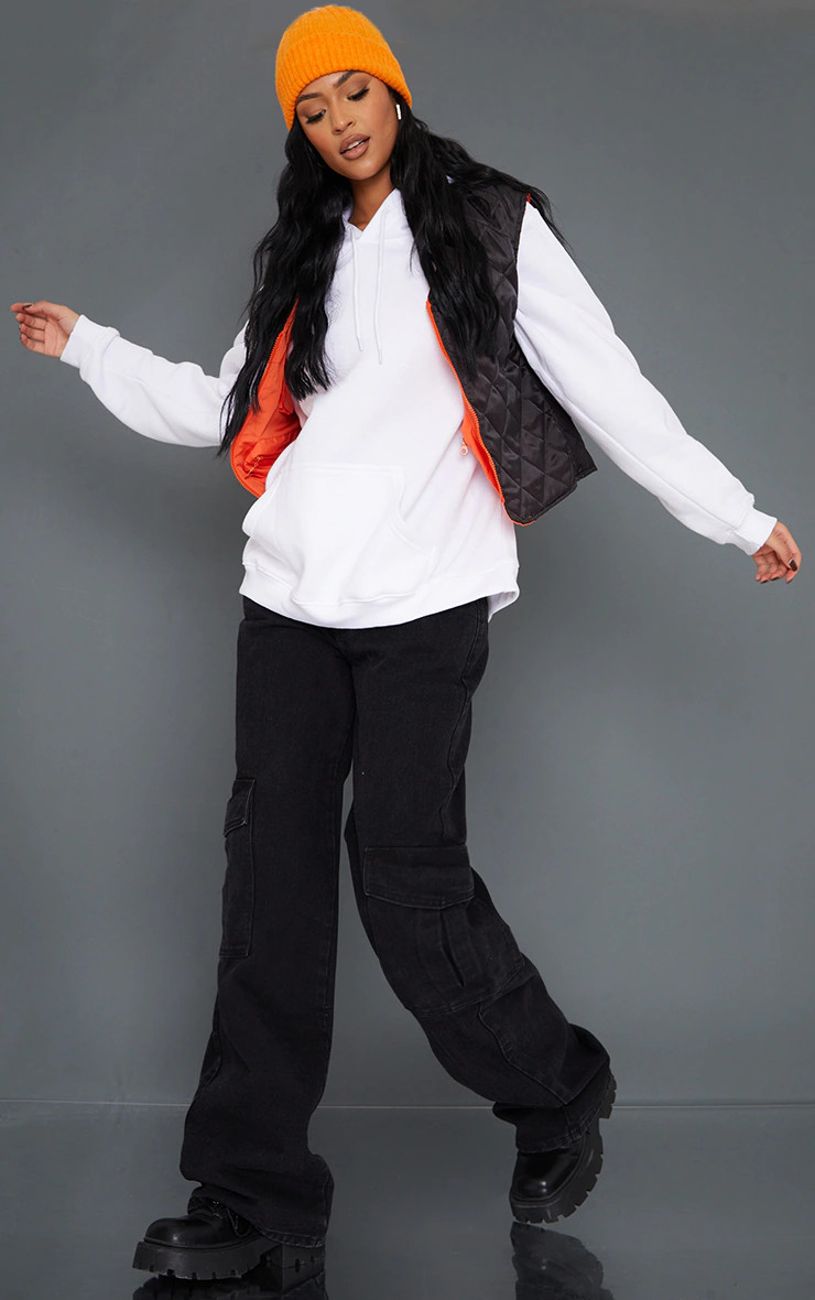 Tall  Washed Black Cargo Side Pocket Wide Leg Jeans | PrettyLittleThing US