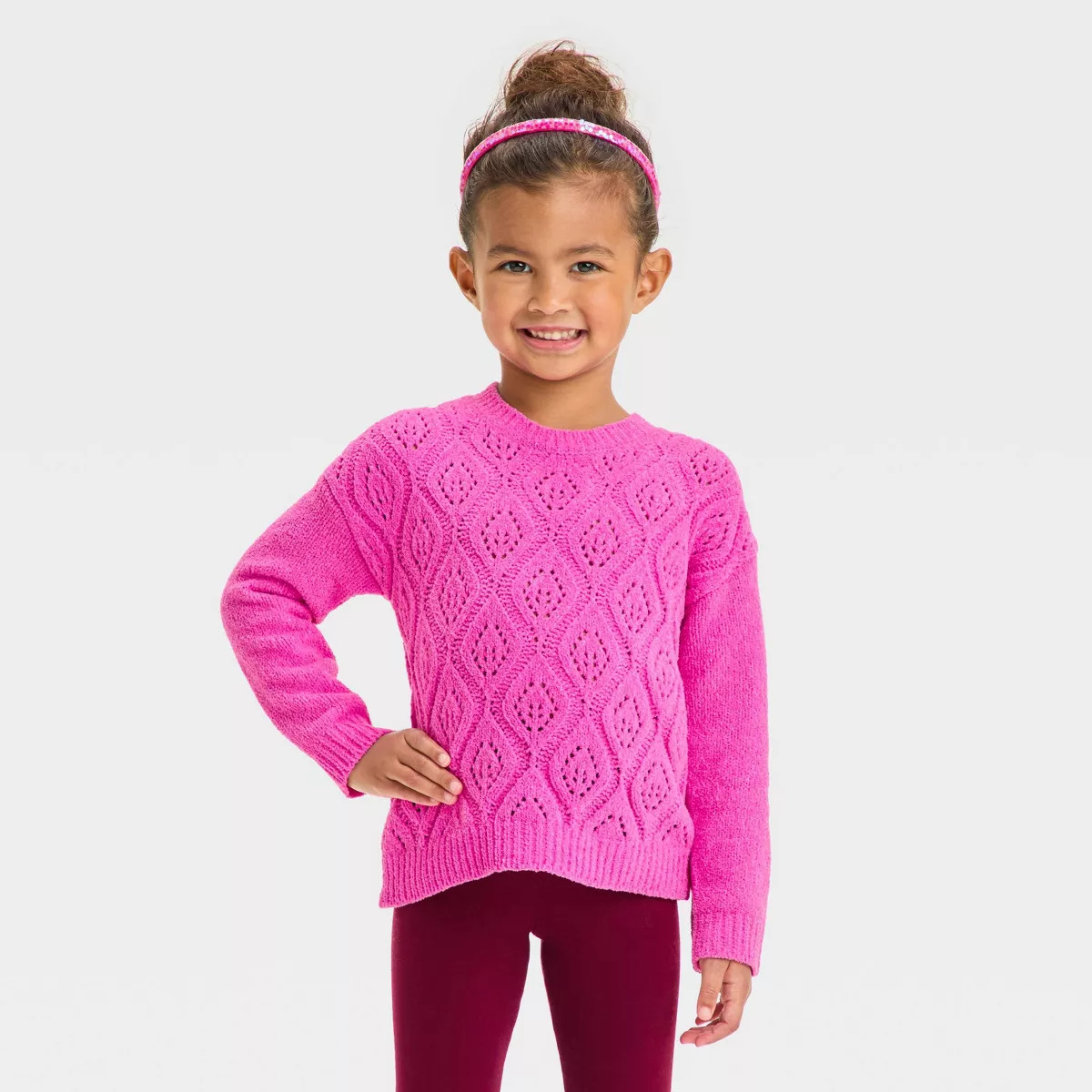 Toddler Girls' Crew Neck Pullover - Cat & Jack™ Warm Pink | Target
