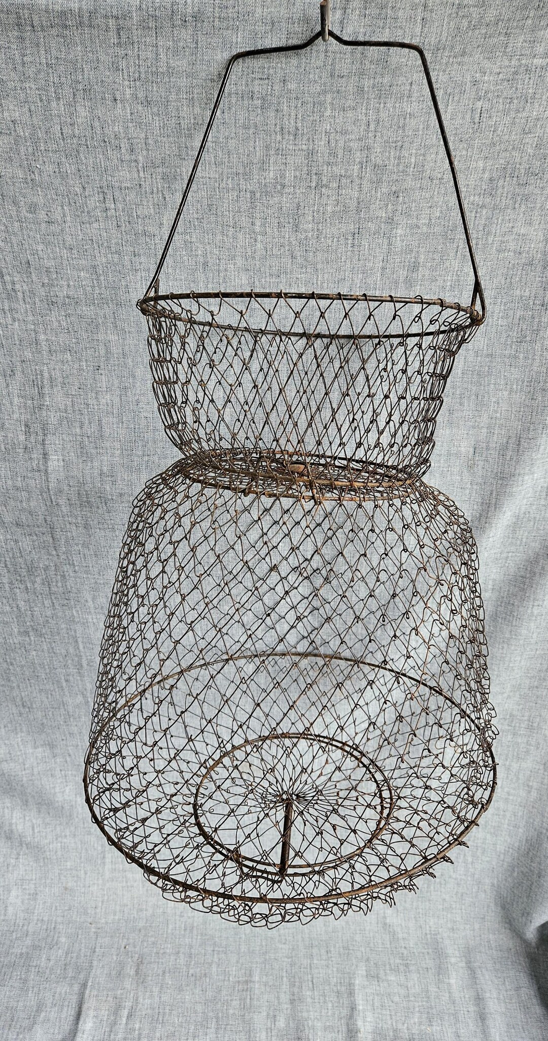 Vintage Metal Wire Collapsible Live Bait Holder Cage Freshwater Fishing Bait Fish Keeper Holder B... | Etsy (US)