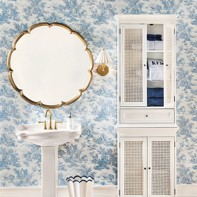 Sway 36 Inch Brass Round Scalloped Wll Mirror | Ballard Designs, Inc.