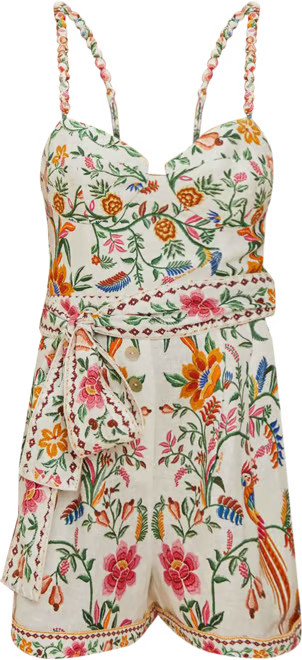 Delicate Forest Off White Linen Romper Swim Cover-Up | Bloomingdale's (US)