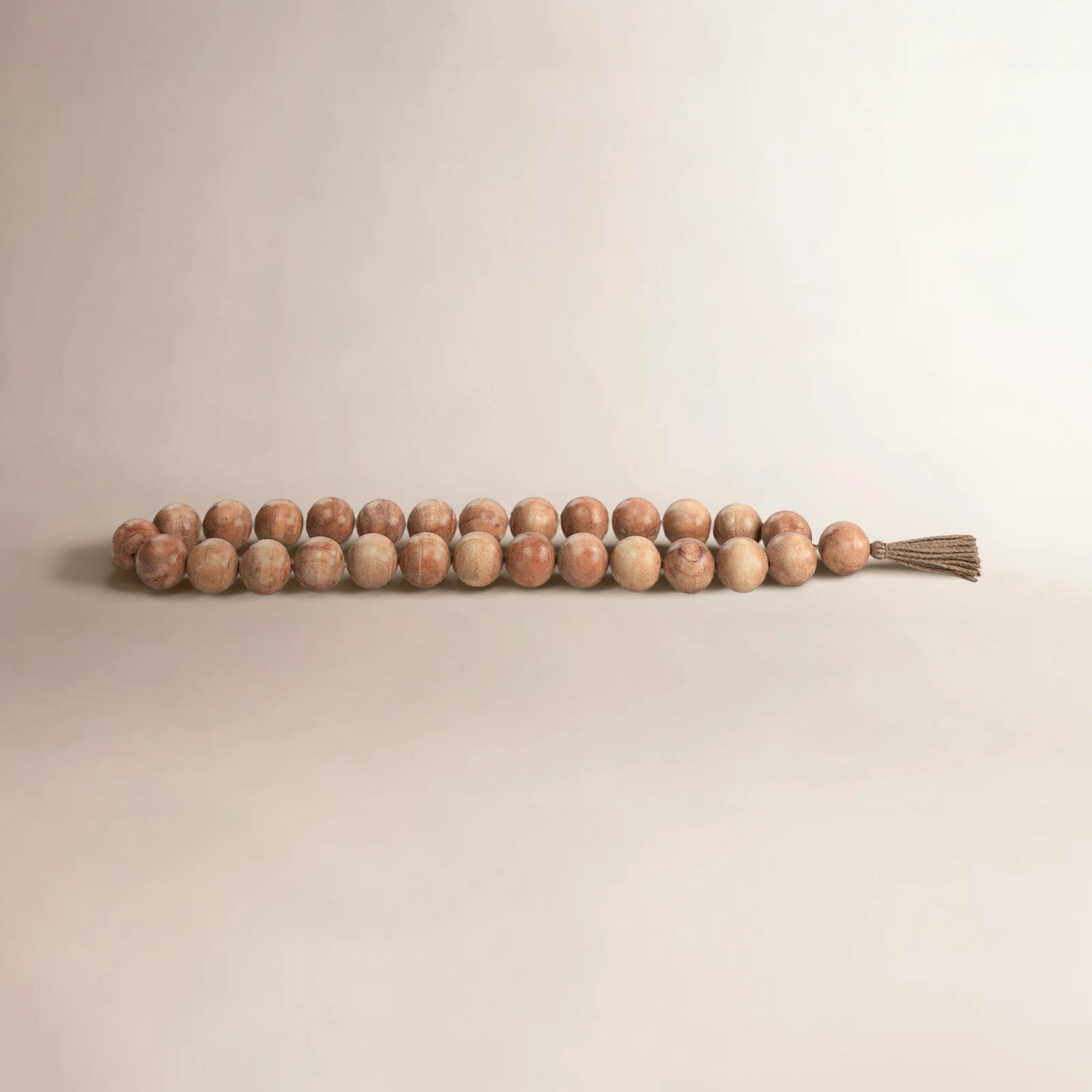 Handmade Mango Wood & Jute Decorative Beads with Woven Tassel Rustic Boho Accent for Modern Home ... | Wayfair North America