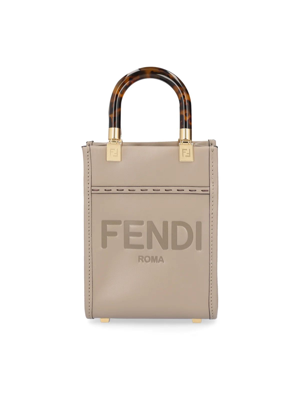 Fendi Sunshine Logo Debossed Mini Tote Bag | Cettire Global