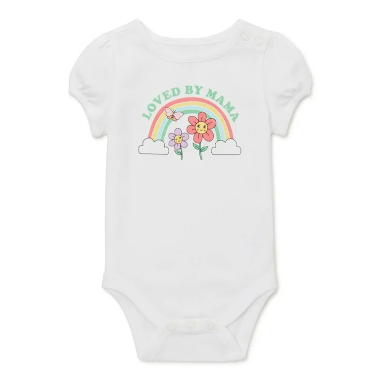 Garanimals Baby Girl Puff Sleeve Graphic Bodysuit, Sizes 0-24 Months - Walmart.com | Walmart (US)
