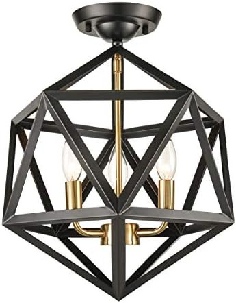 DANSEER Industrial Black 3 Light Flush Mount Ceiling Light Fixture | Amazon (US)