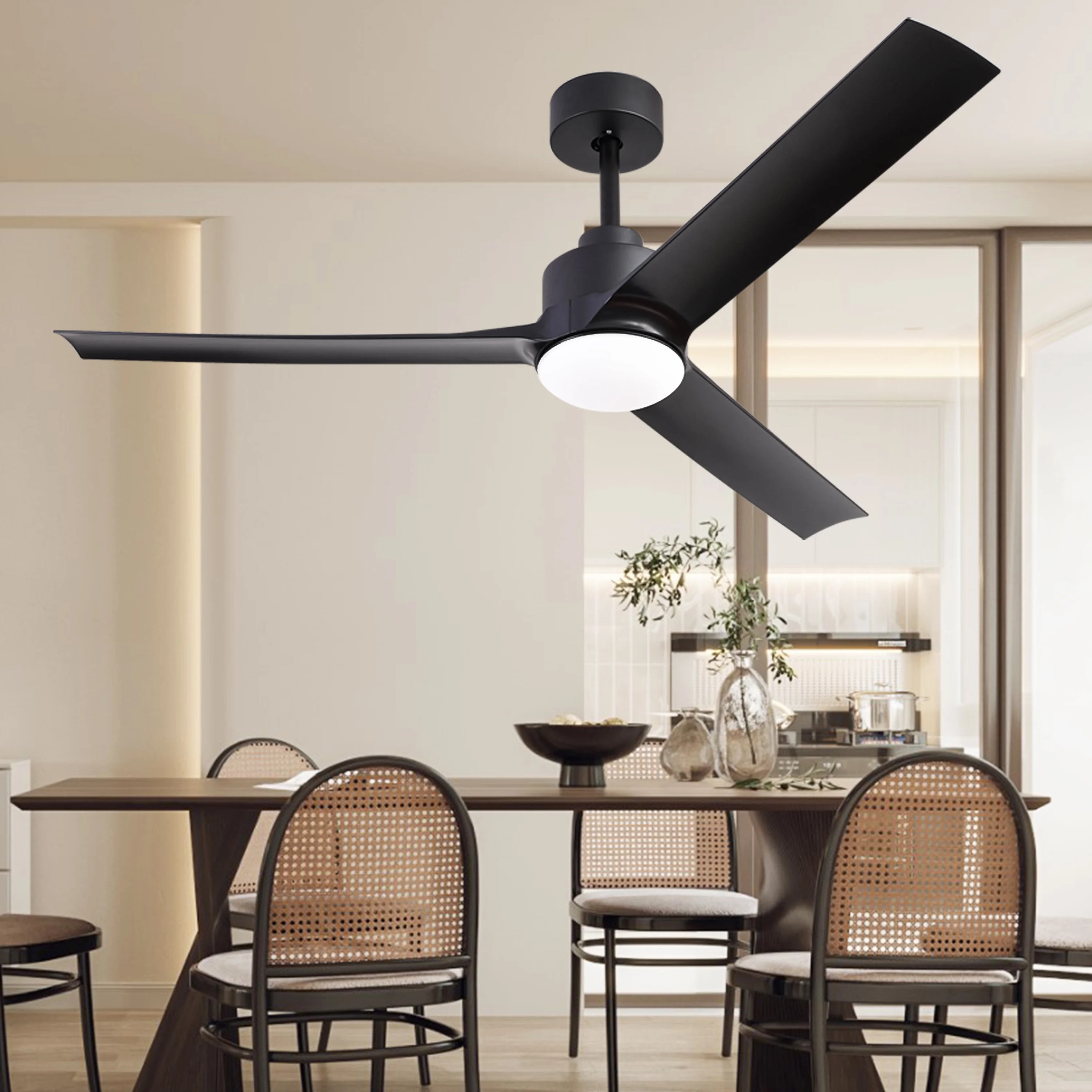 52 Inch Modern Ceiling Fans with Lights, 3 Blades Ceiling Fan with Remote Control and 6 Speeds, F... | Walmart (US)