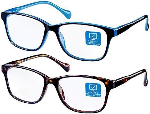 Blue Light Blocking Computer Glasses 2 Pack Decrease Eye Eyestrain Unisex(Women/Men) Glasses with... | Amazon (US)