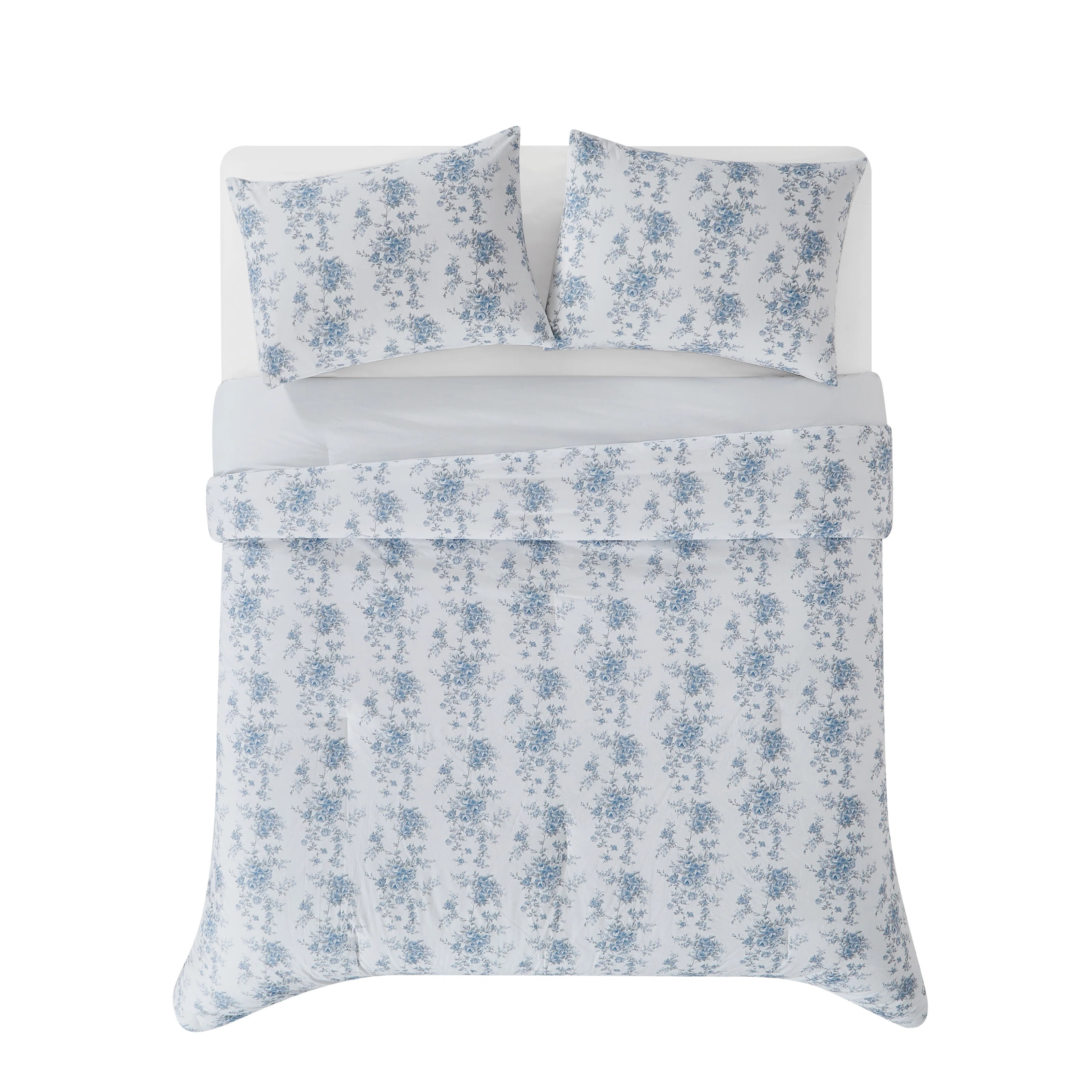 Blue/White Standard Cotton Comforter Set | Wayfair North America