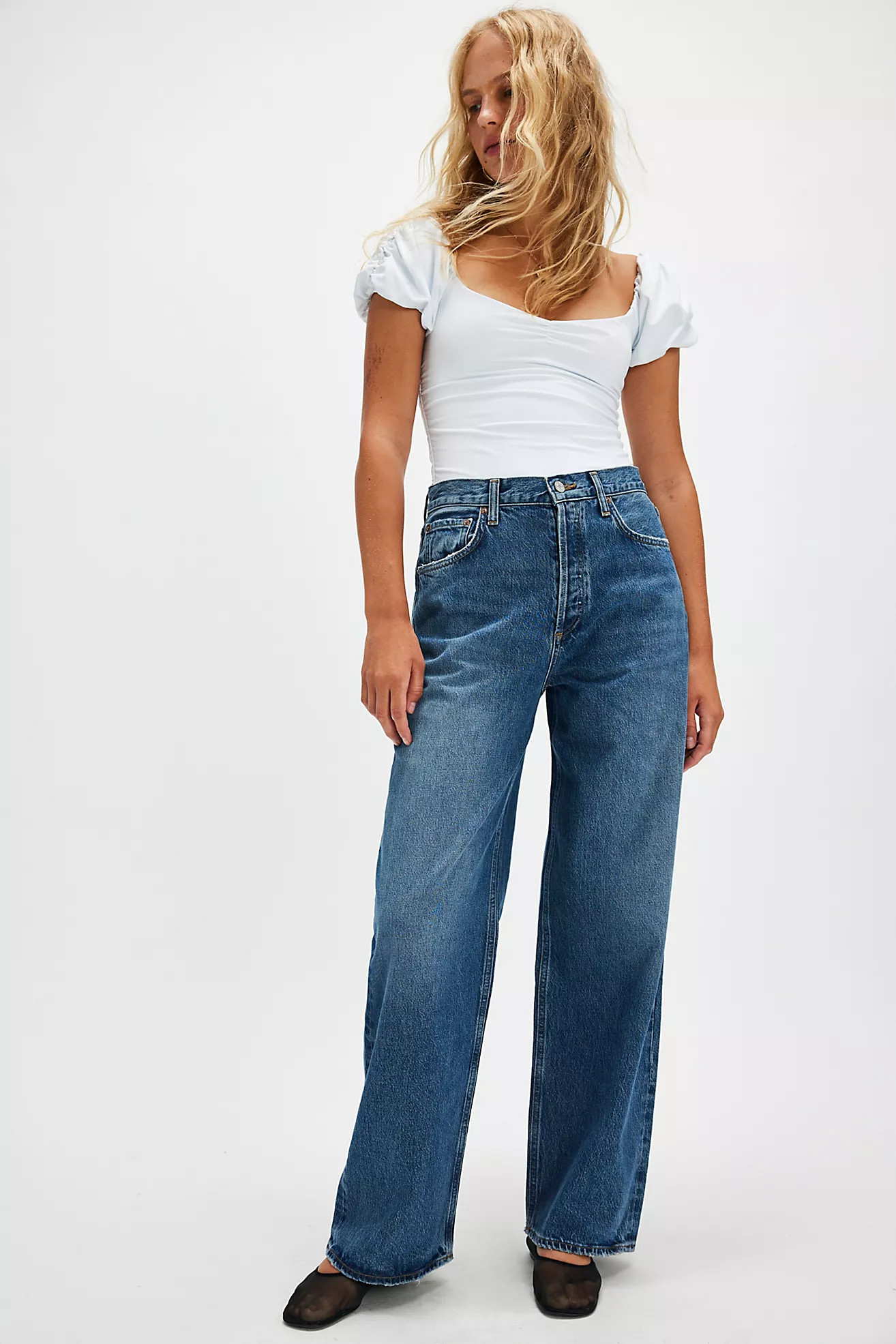 AGOLDE Low-Rise Baggy Jeans | Free People (Global - UK&FR Excluded)