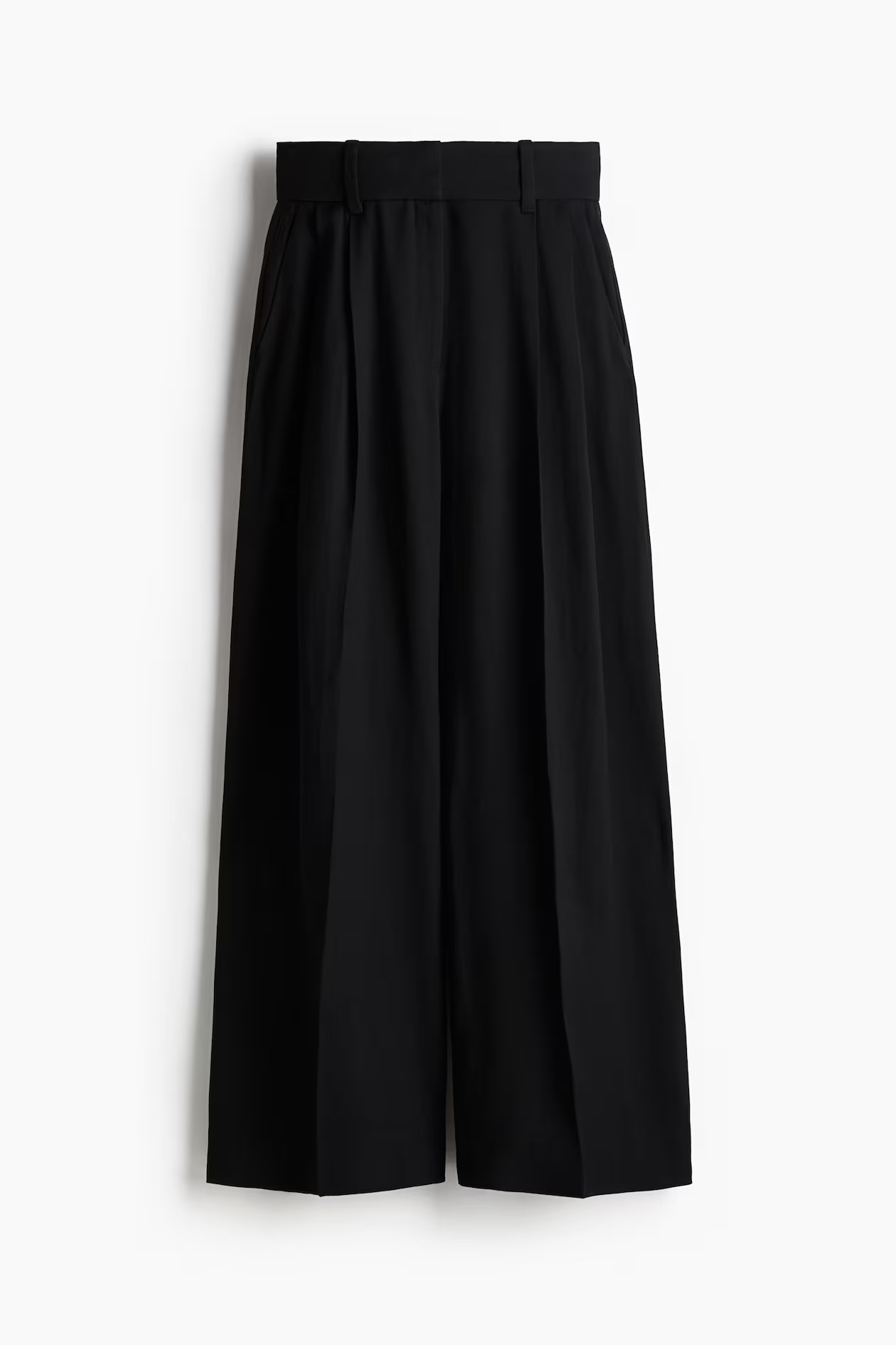 Women's Black Wide linen-blend trousers | H&M GB | H&M (UK, MY, IN, SG, PH, TW, HK)