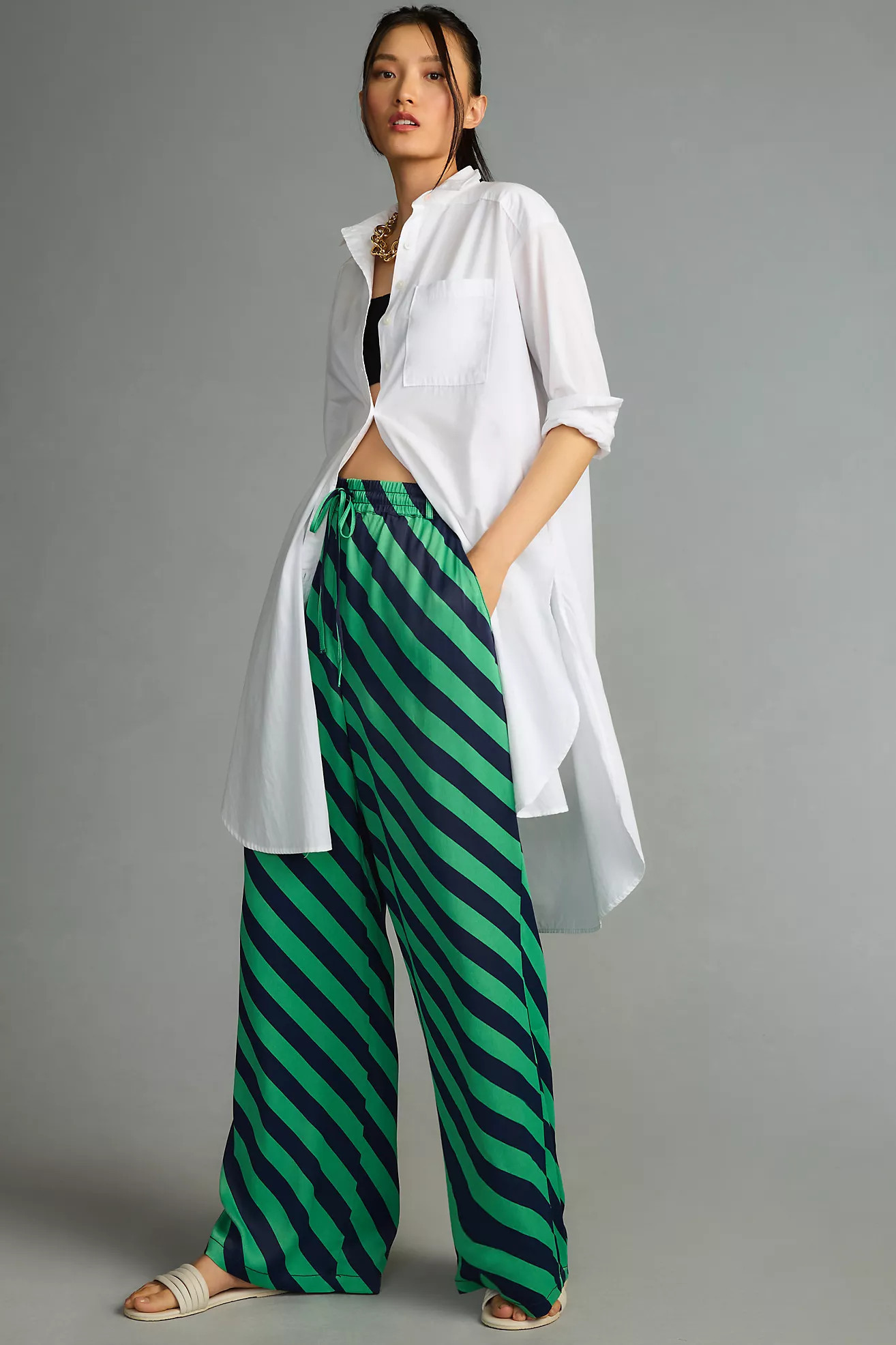 Maeve Printed Straight-Leg Drawstring Pants | Anthropologie (US)