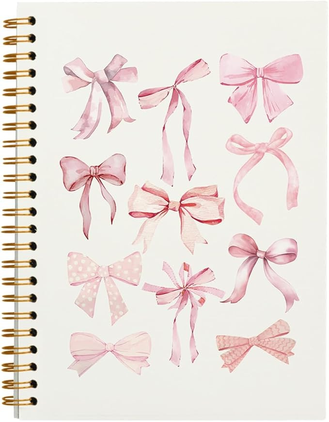 Coquette Pink Bow Notebook Journal, Preppy Notebook, Pink Aesthetic Notebook, Girly Notebook, Cut... | Amazon (US)