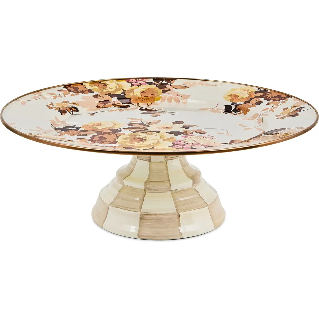 MACKENZIE CHILDS Wild Rose Large Pedestal Platter in White at Nordstrom | Nordstrom