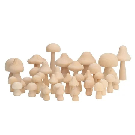 Wood?Mushroom?Decoration Burr Free Corrosion Resistance Natural? Safe Unfinished?Wooden?Mushroom For | Walmart (US)