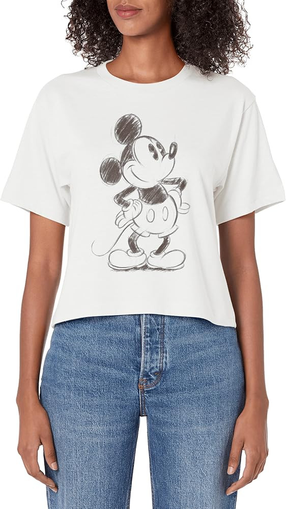 Disney Mickey And Friends Mickey Mouse Sketch Portrait Women's Crop Top | Amazon (US)