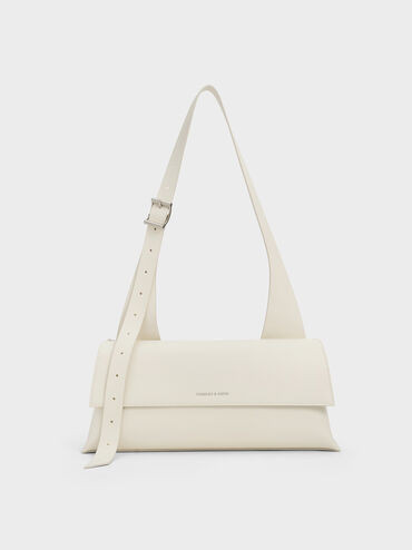 Marceline Trapeze Shoulder Bag
 - Cream | Charles & Keith US