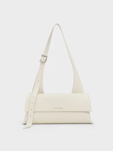 Marceline Trapeze Shoulder Bag
 - Cream | Charles & Keith US