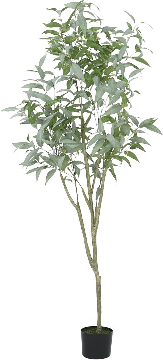 Christopher Knight Home Parkey 6.5' x 2.8' Artificial Eucalyptus Leaf Tree - Green | Amazon (US)