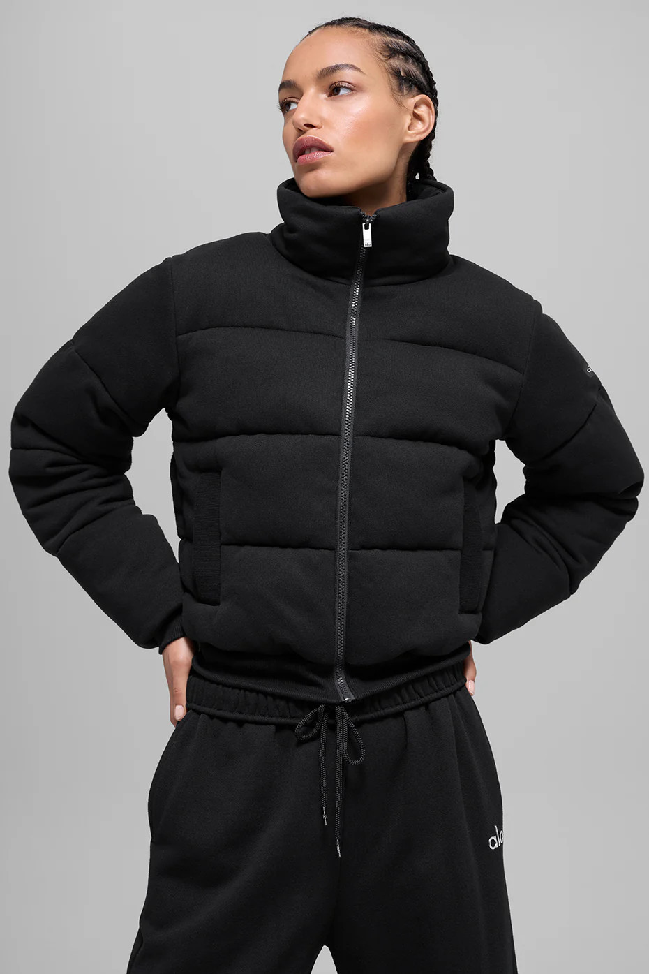 ALO | Sweatshirt Puffer in Black, Size: 2XS | Alo Yoga (US)