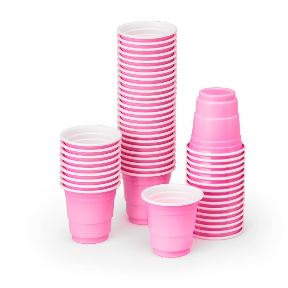 xo, Fetti Party Decorations Pink Plastic Shot Glasses - 50 Matte Disposable 2 oz Cups | Bachelore... | Amazon (US)